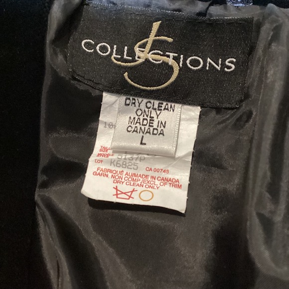 J S COLLECTIONS Black Velvet Open Front Kimono Jacket Size L - Pre Owned - Picture 2 of 7